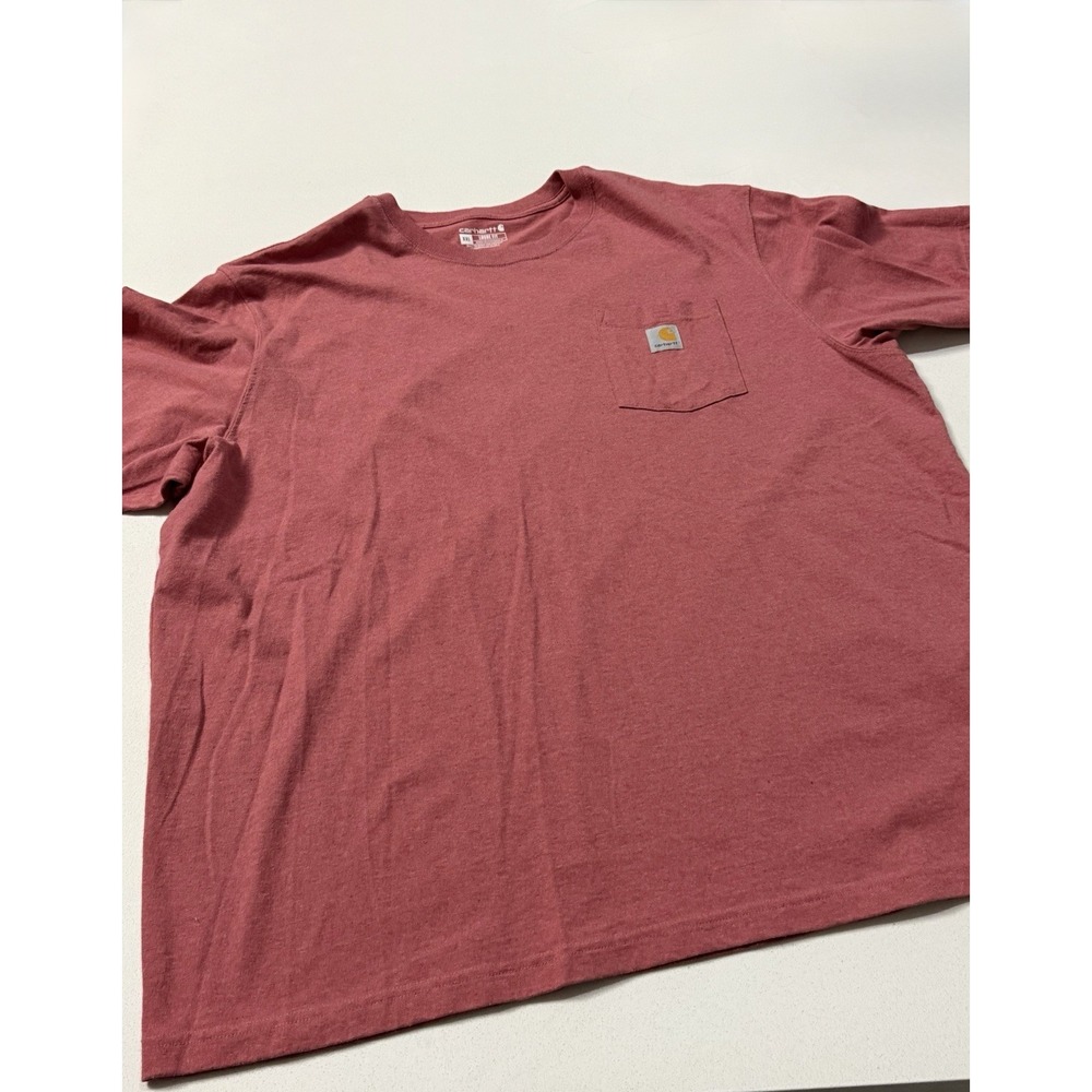 Carhartt Pocket T-Shirt Men 2XL Work Rugged Minimal Basic Cotton Blend Pink